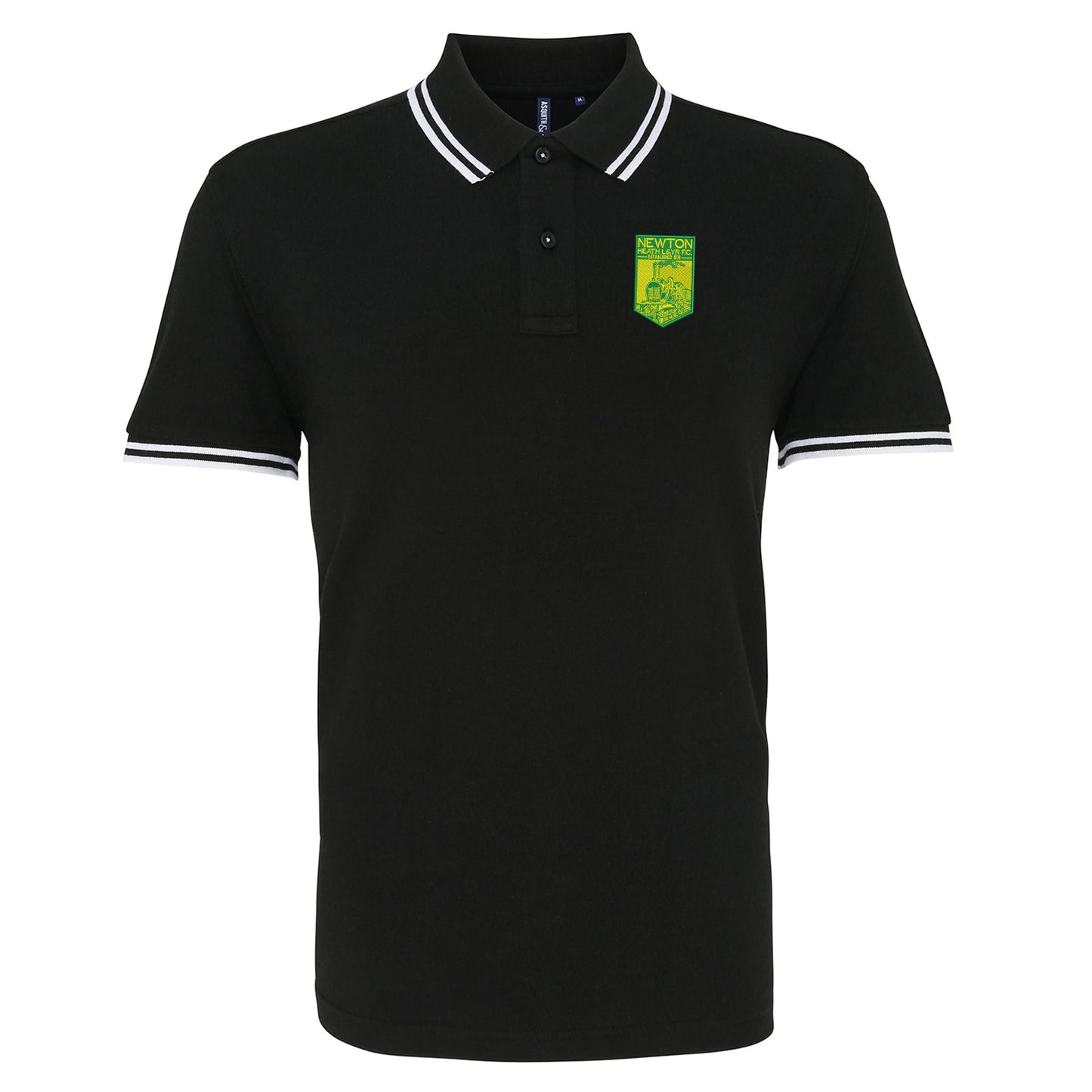 Retro Newton Heath LYR Embroidered Tipped Polo Shirt