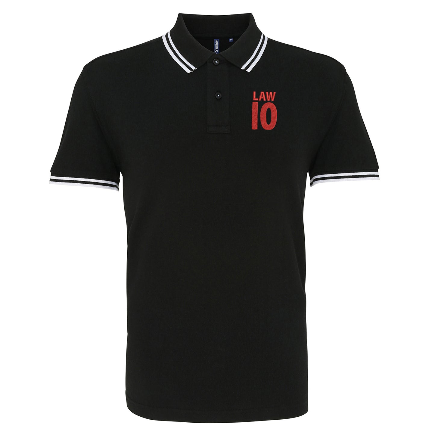 Law 10 Embroidered Tipped Polo Shirt