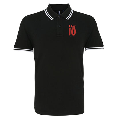 Law 10 Embroidered Tipped Polo Shirt