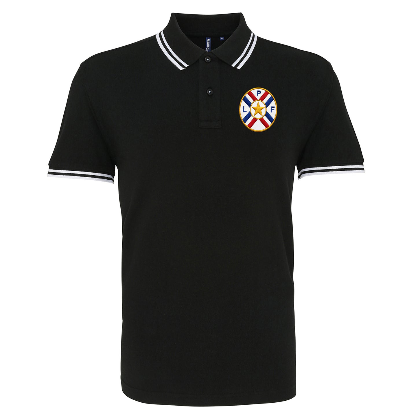Classic Paraguay Football Tipped Polo Shirt