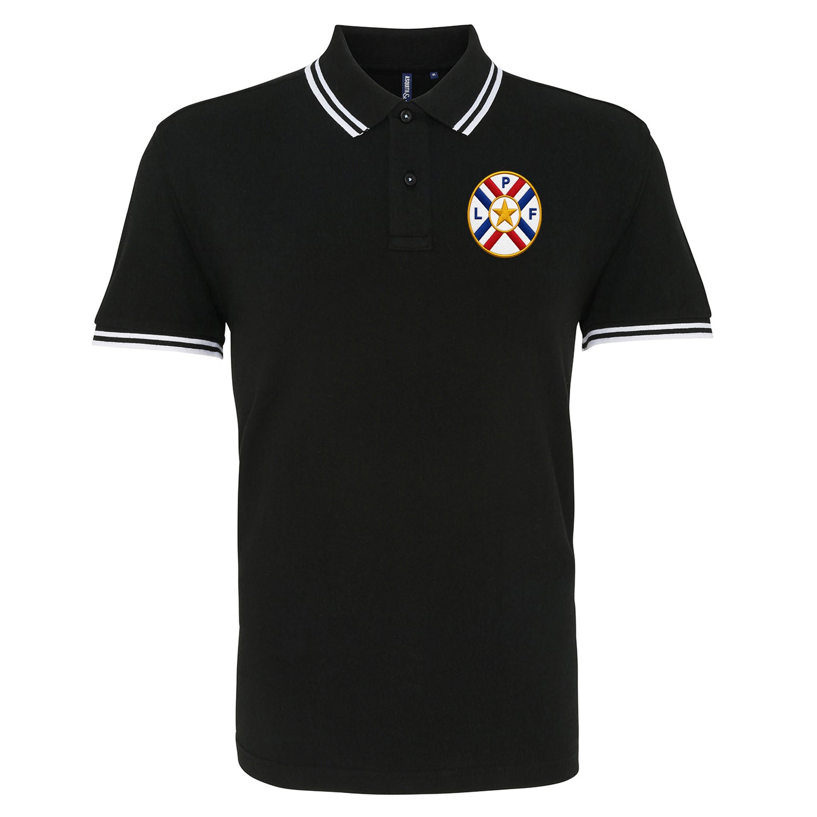 Classic Paraguay Football Tipped Polo Shirt