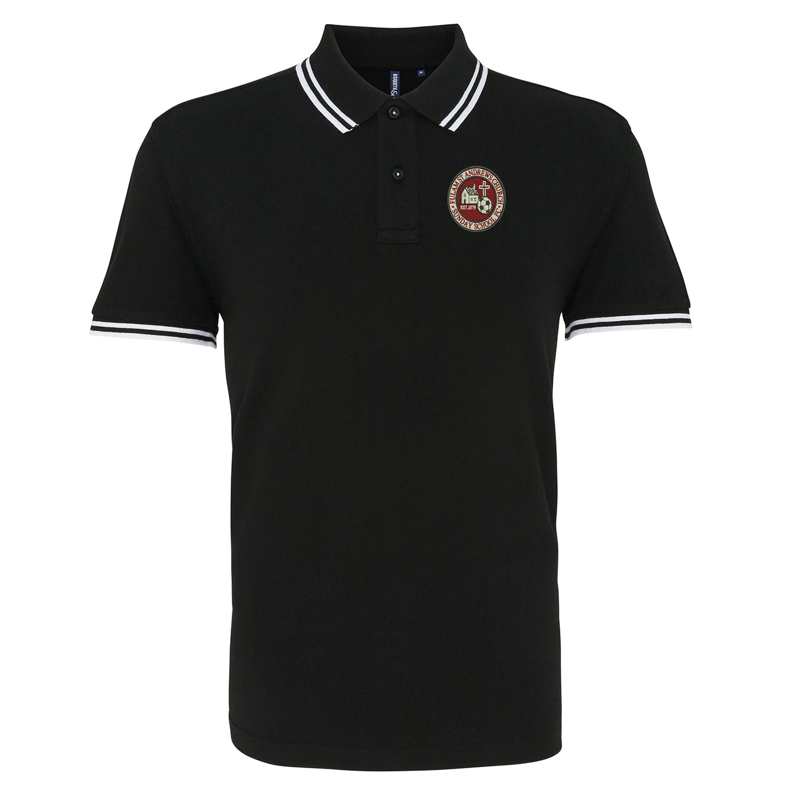 Old School Fulham Football Tipped Polo Shirt