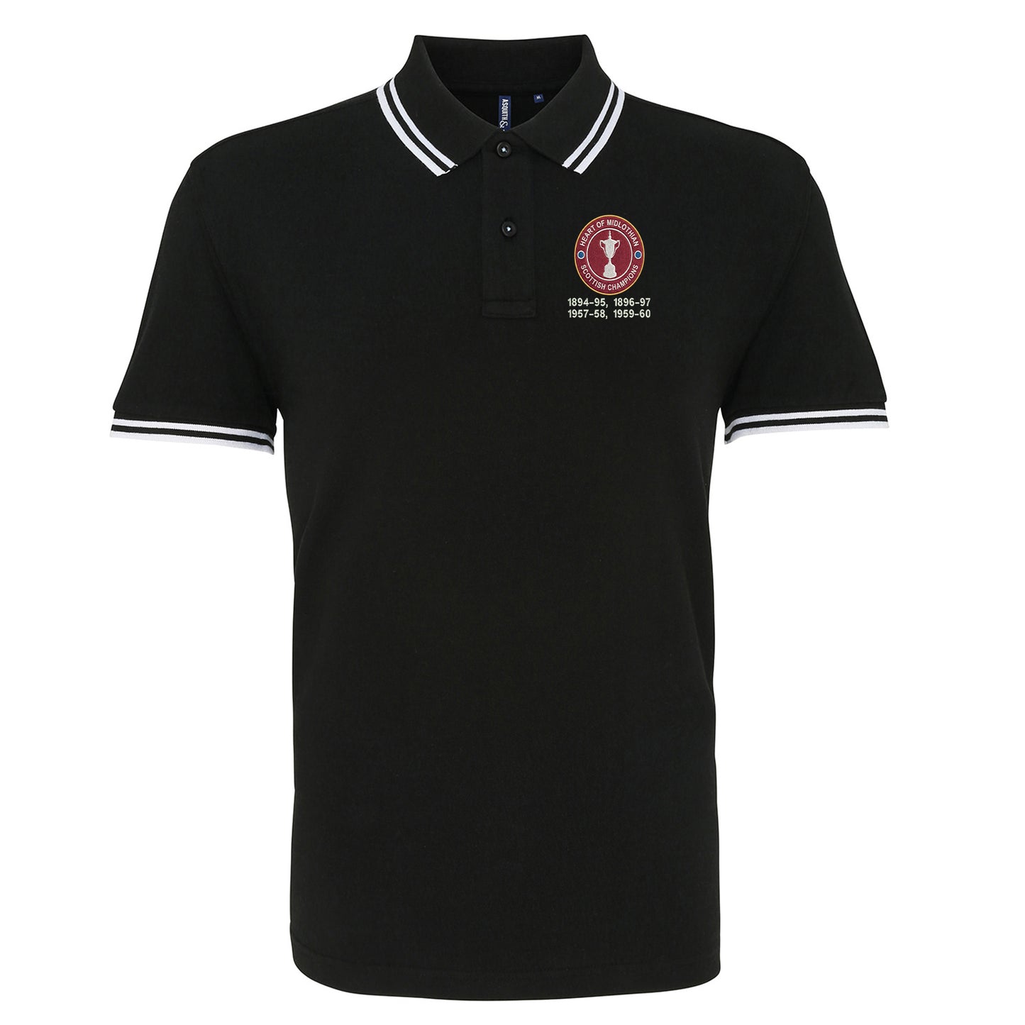 Hearts Scottish Champions Football Tipped Polo Shirt