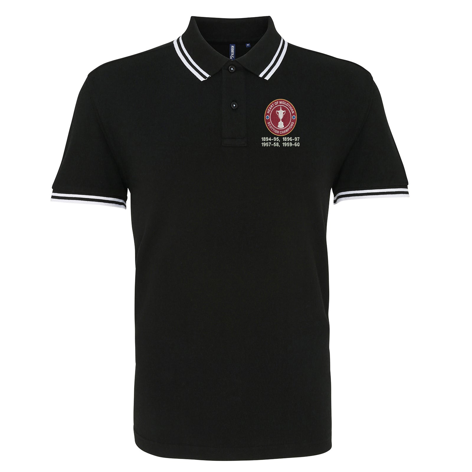 Hearts Scottish Champions Football Tipped Polo Shirt