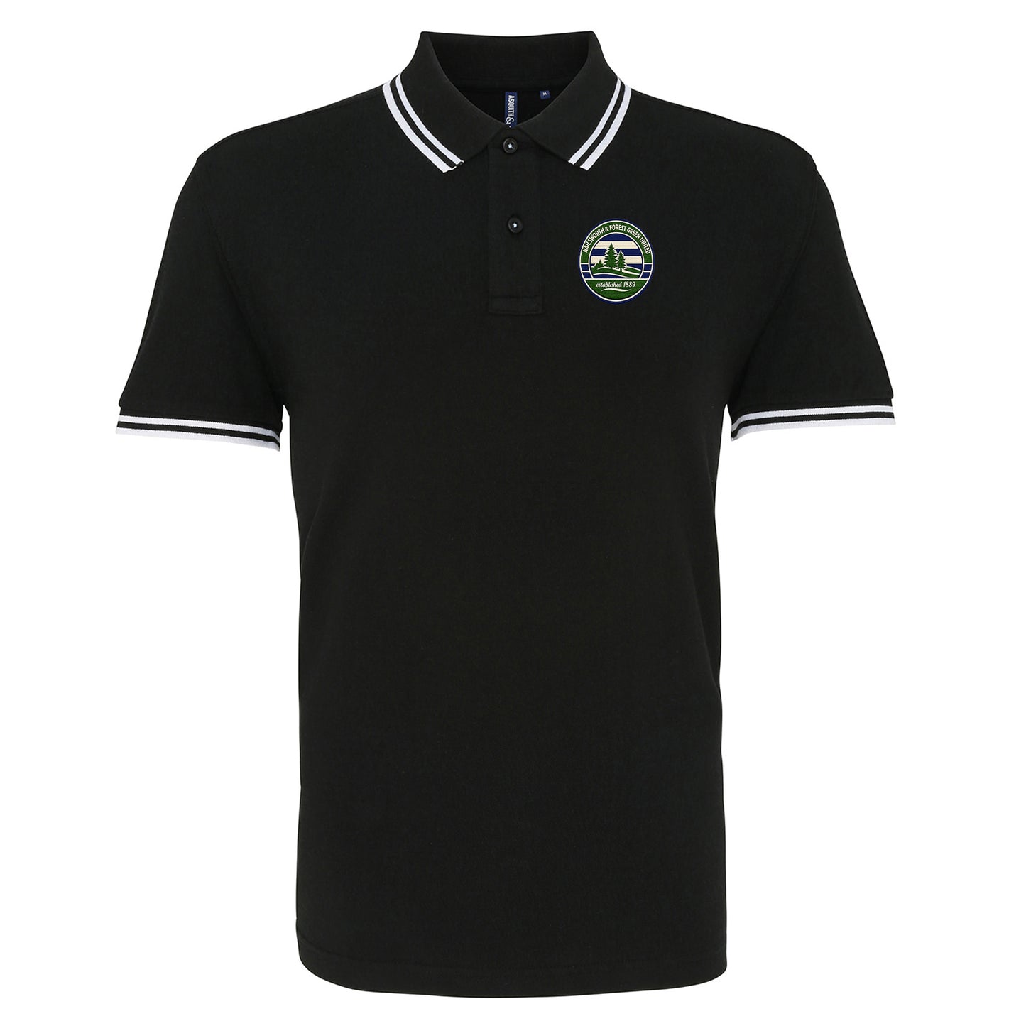 Retro Forest Green Rovers Tipped Polo Shirt