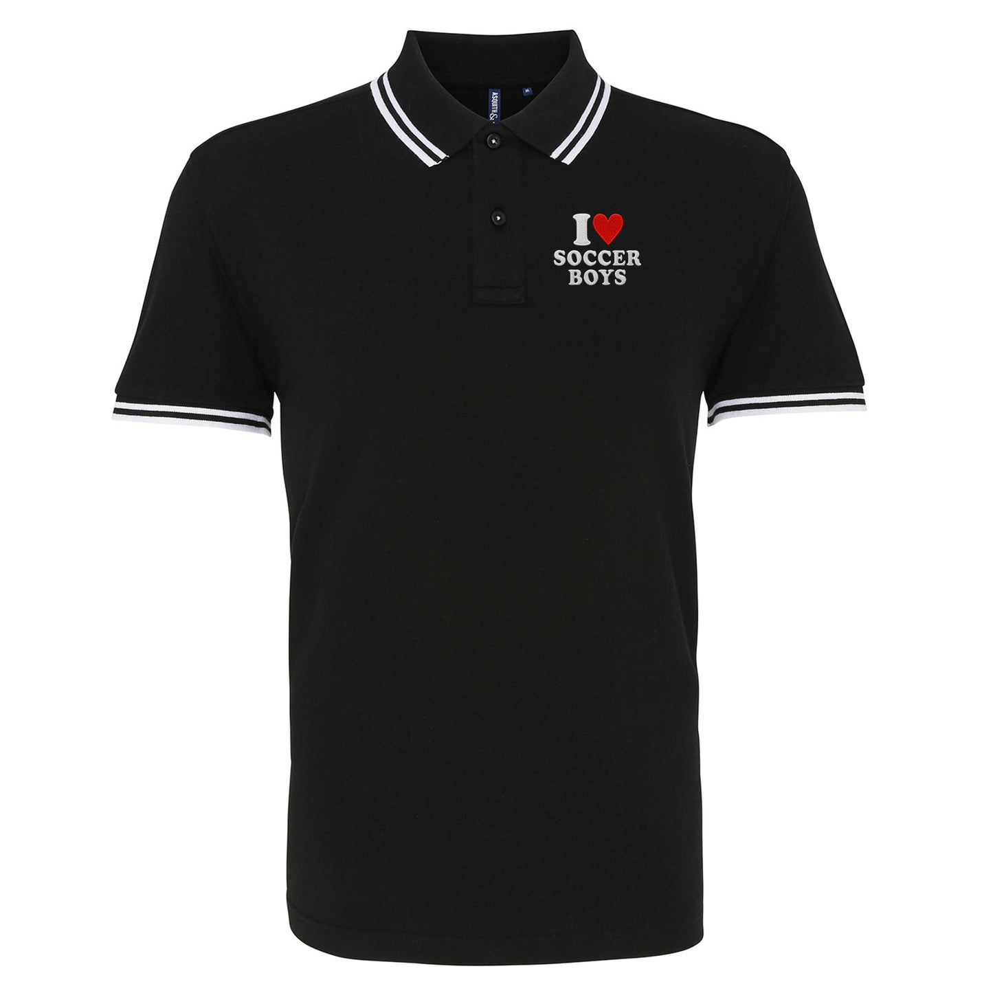 I Love Soccer Boys Tipped Polo Shirt 