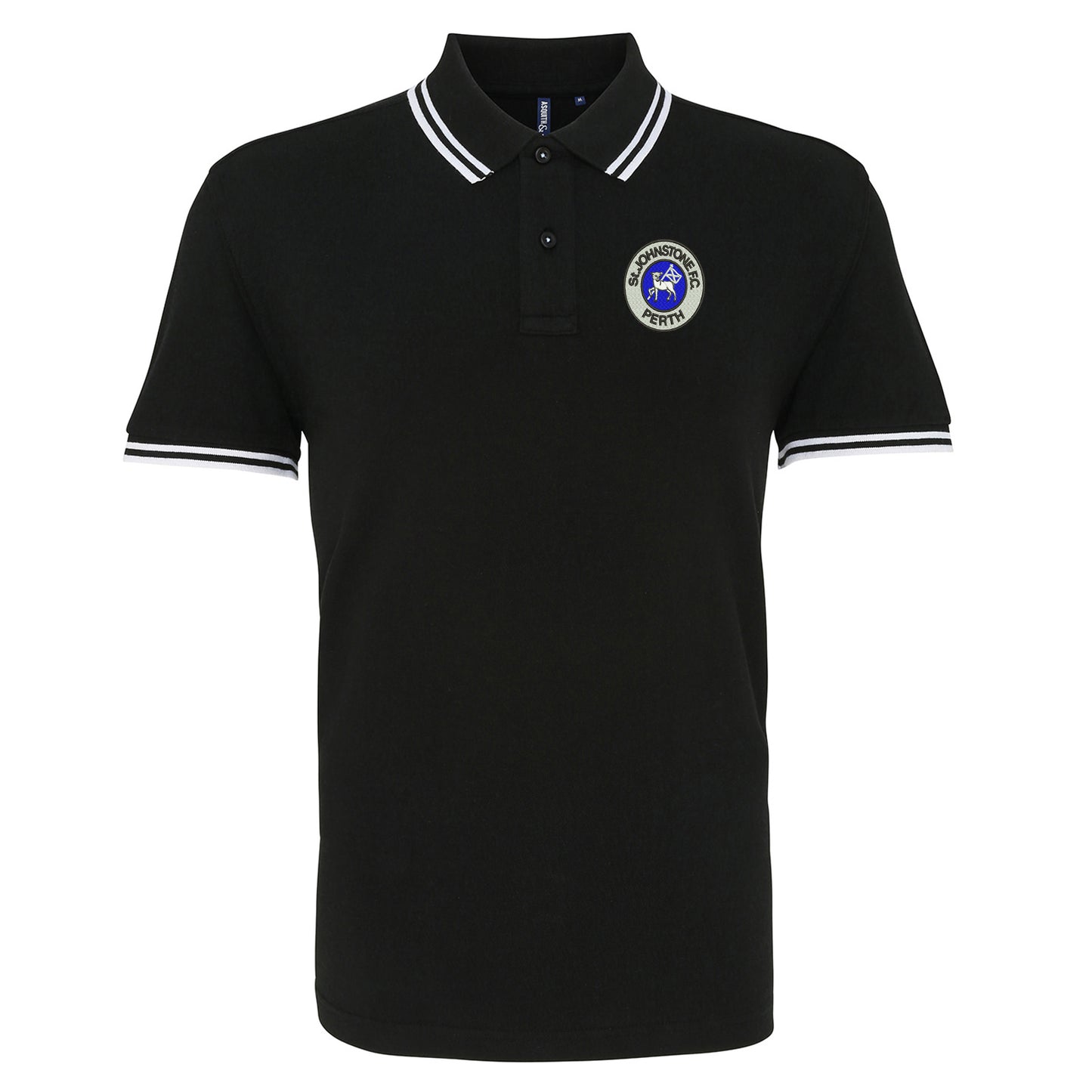 Retro St Johnstone 1980 Embroidered Tipped Polo Shirt