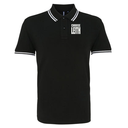Hibs FC Choose Leith Football Tipped Polo Shirt
