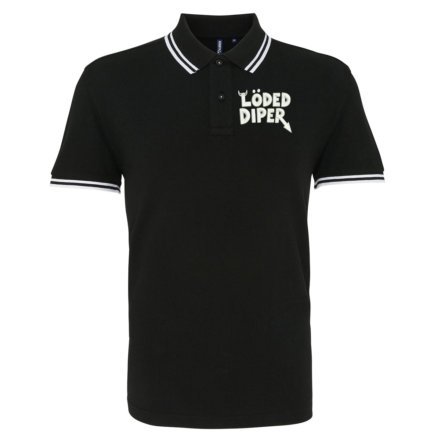 Loded Diper Rock Band Tipped Polo Shirt 