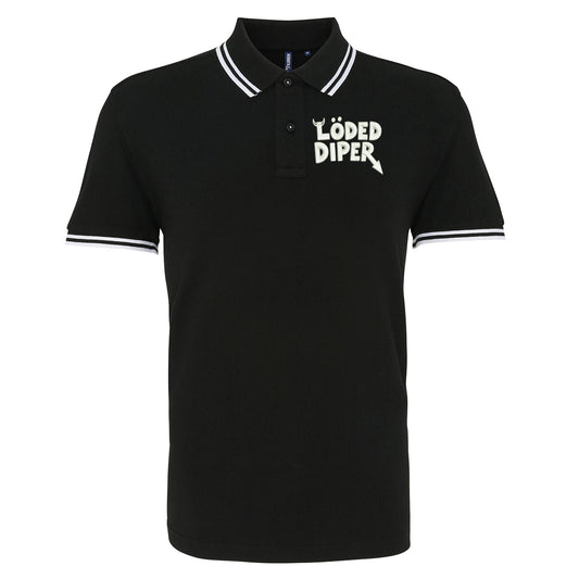 Loded Diper Rock Band Tipped Polo Shirt 