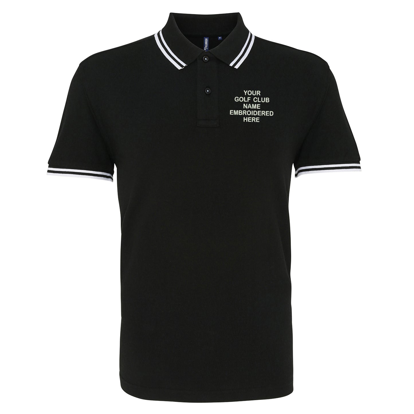 Personalised Golf Club Embroidered Tipped Polo Shirt