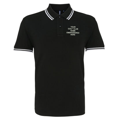 Personalised Golf Club Embroidered Tipped Polo Shirt
