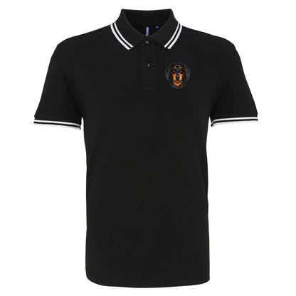 Dachshund Dog Face Tipped Polo Shirt