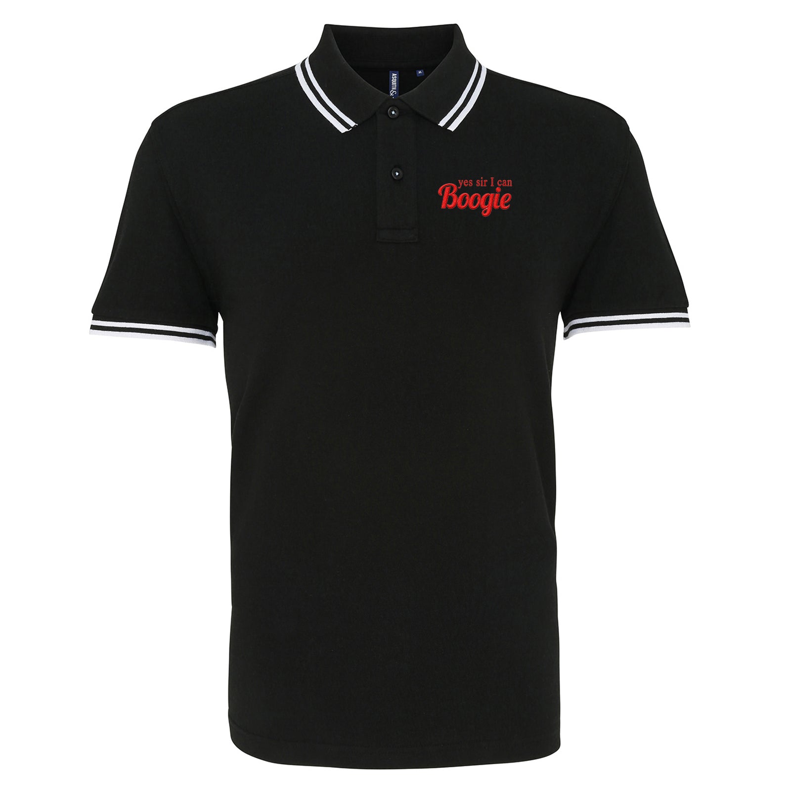 Yes Sir I Can Boogie Retro 70s 80s Disco Dancing Tipped Polo Shirt