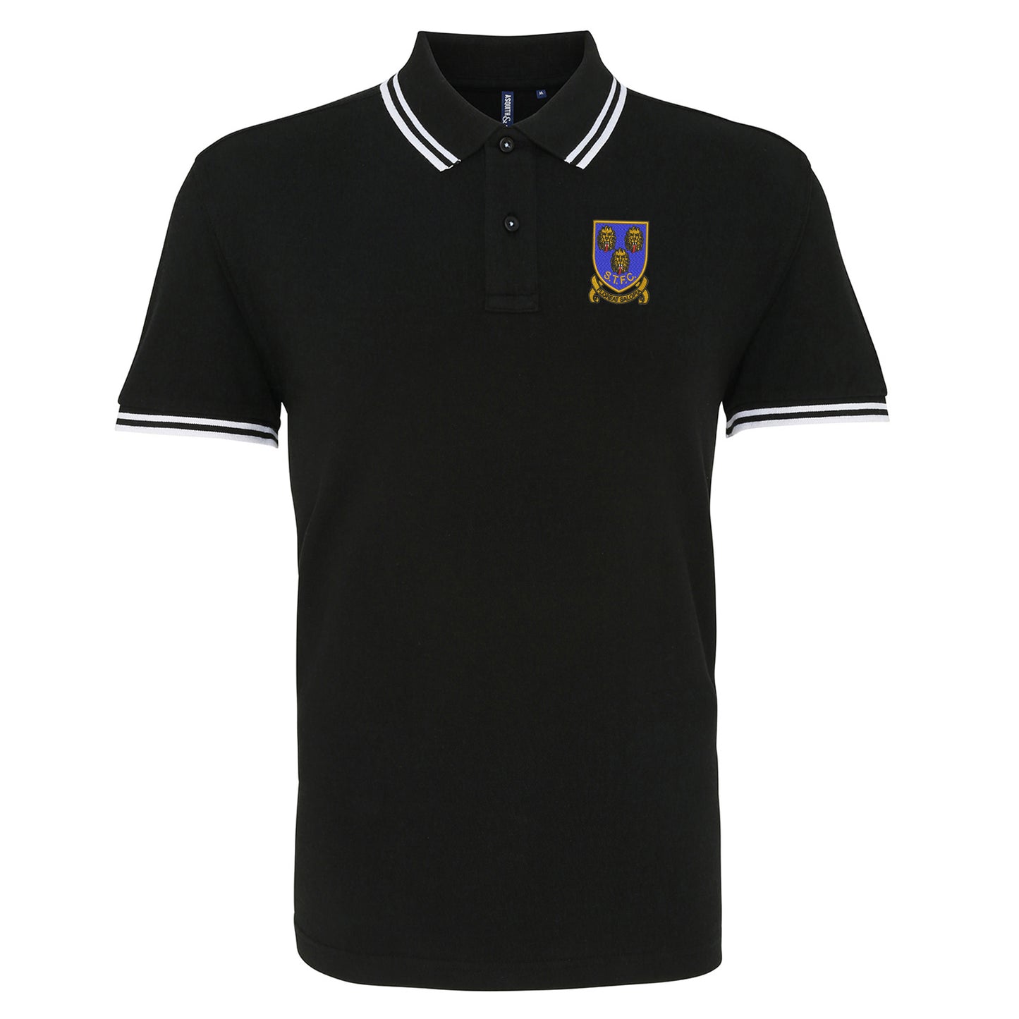 Retro Shrewsbury 1993 Embroidered Tipped Polo Shirt