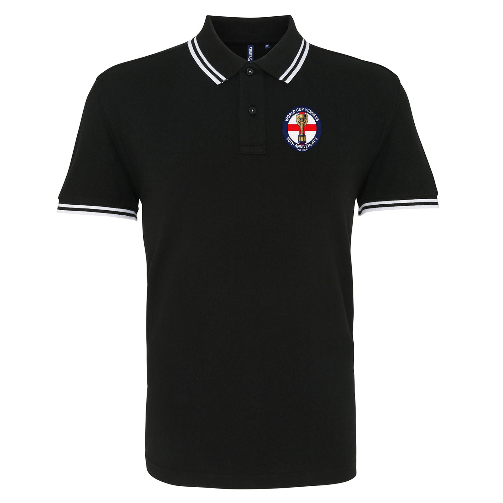 Retro England Football Tipped Polo Shirt
