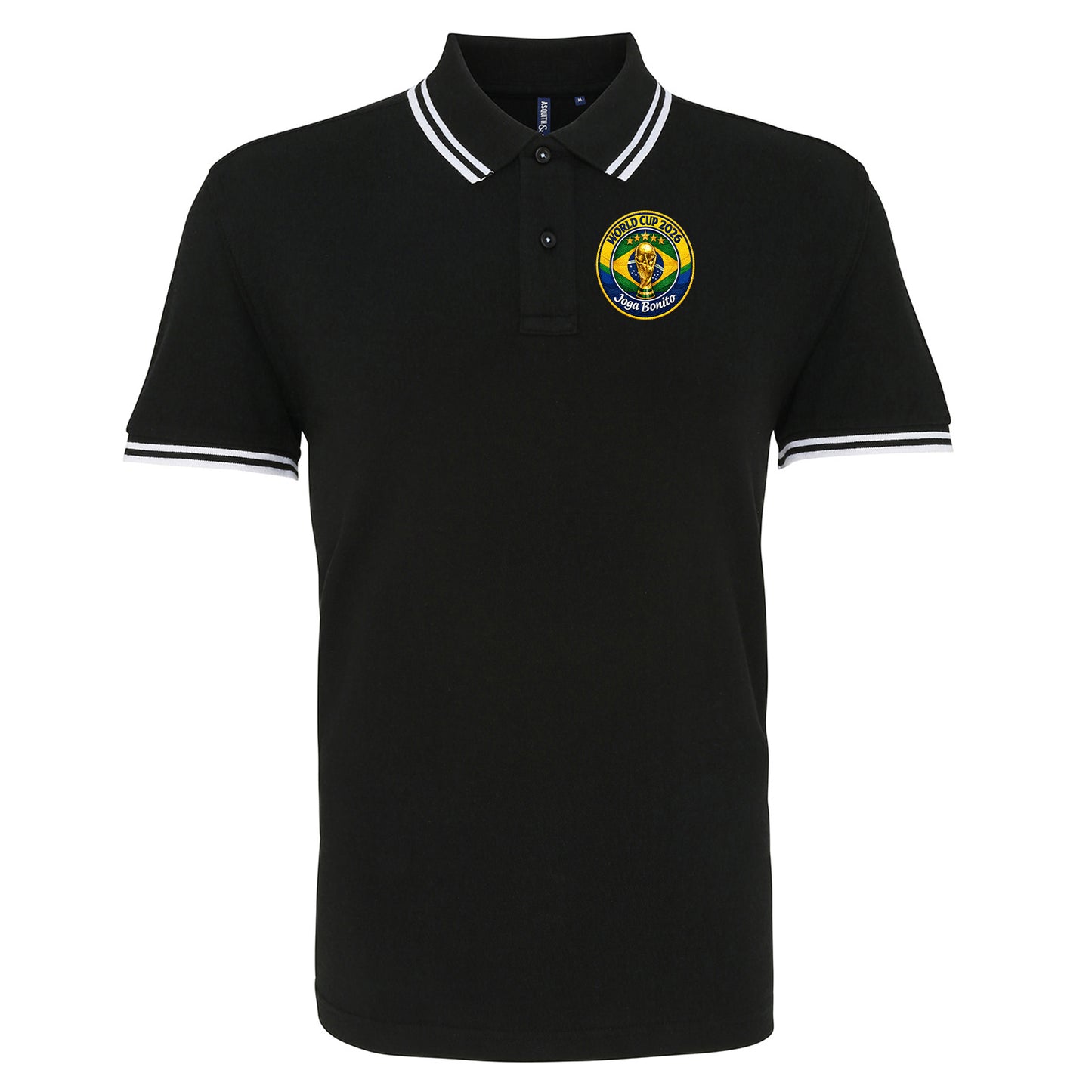 Brazil World Cup 2026 Football Tipped Polo Shirt