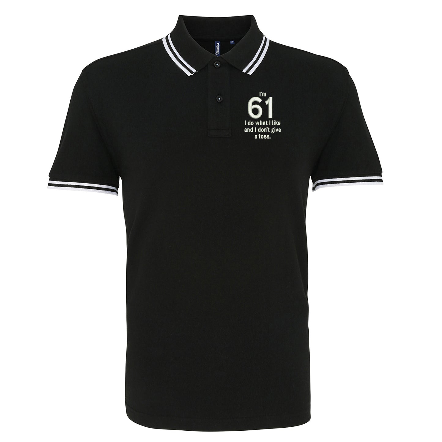 61st Birthday Tipped Polo Shirt
