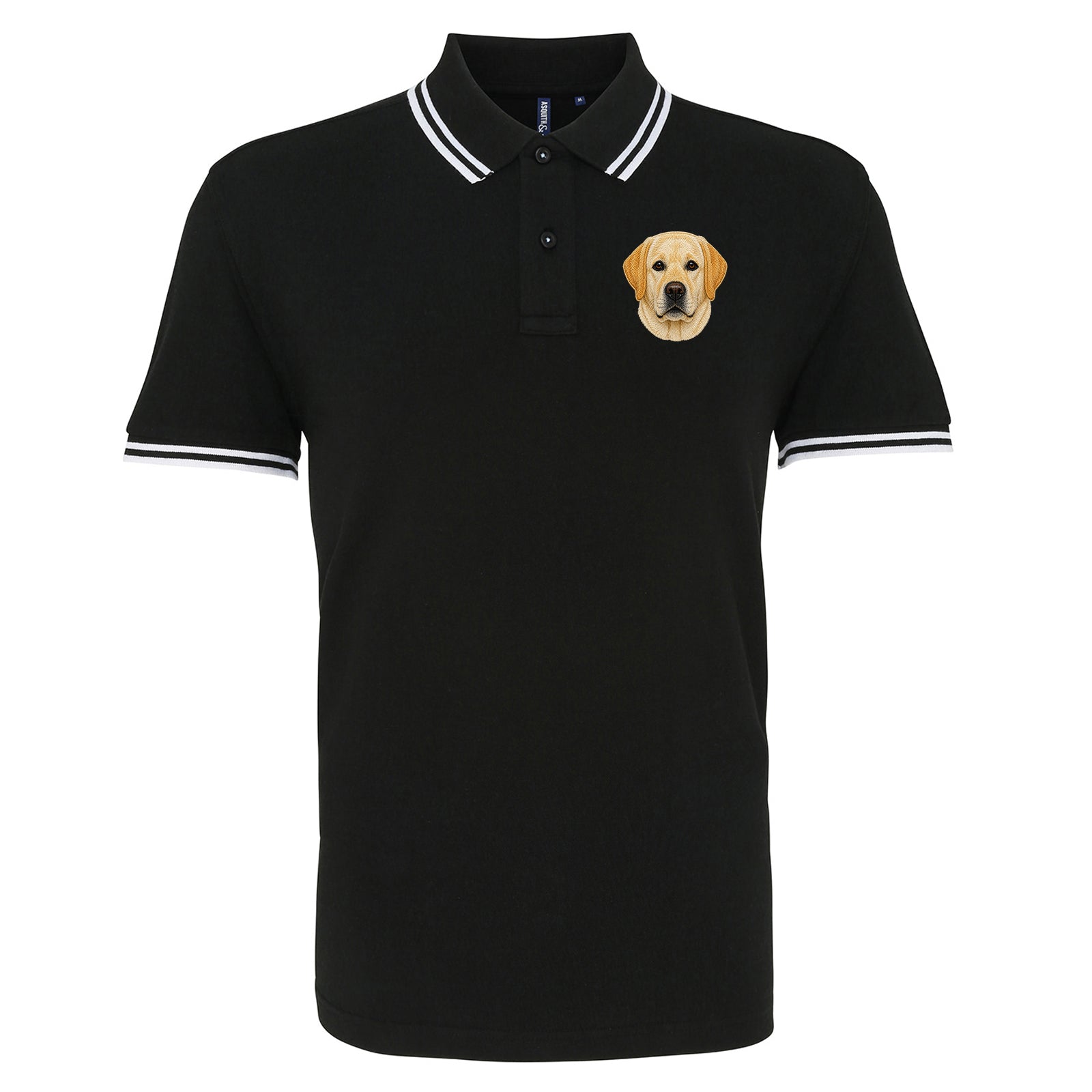 Labrador Dog Face Tipped Polo Shirt