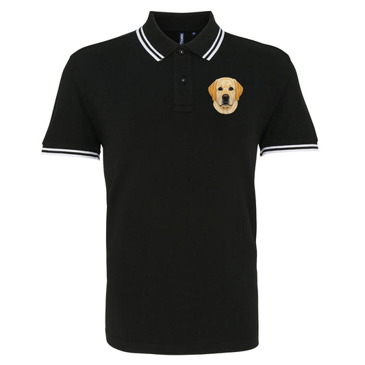 Labrador Dog Face Tipped Polo Shirt