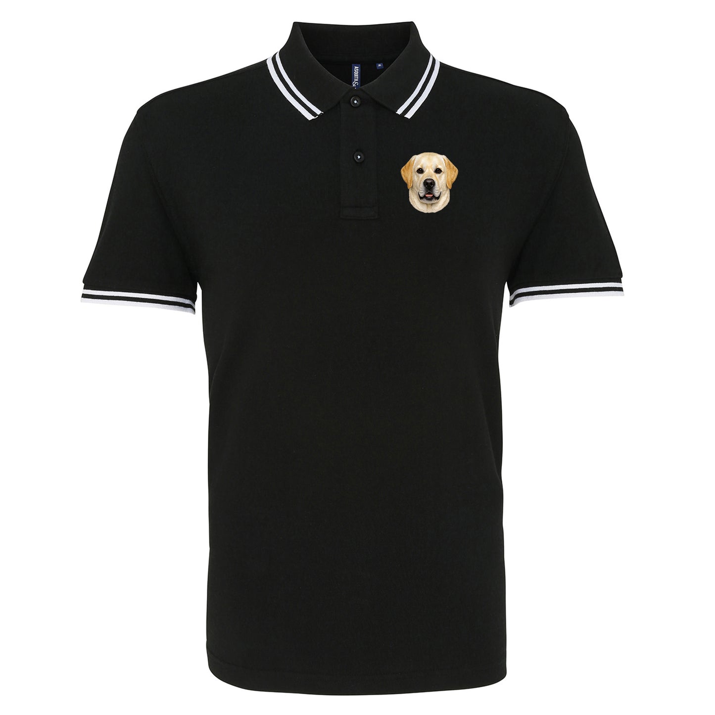 Yellow Labrador Dog Face Tipped Polo Shirt