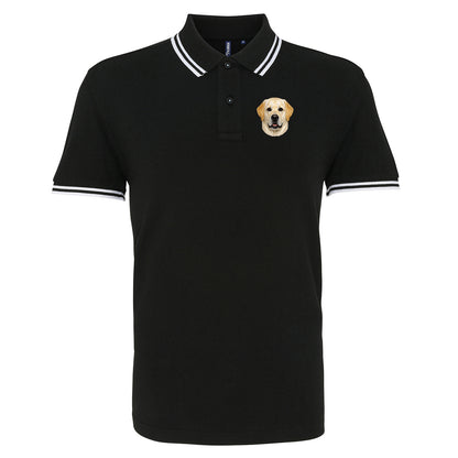 Yellow Labrador Dog Face Tipped Polo Shirt