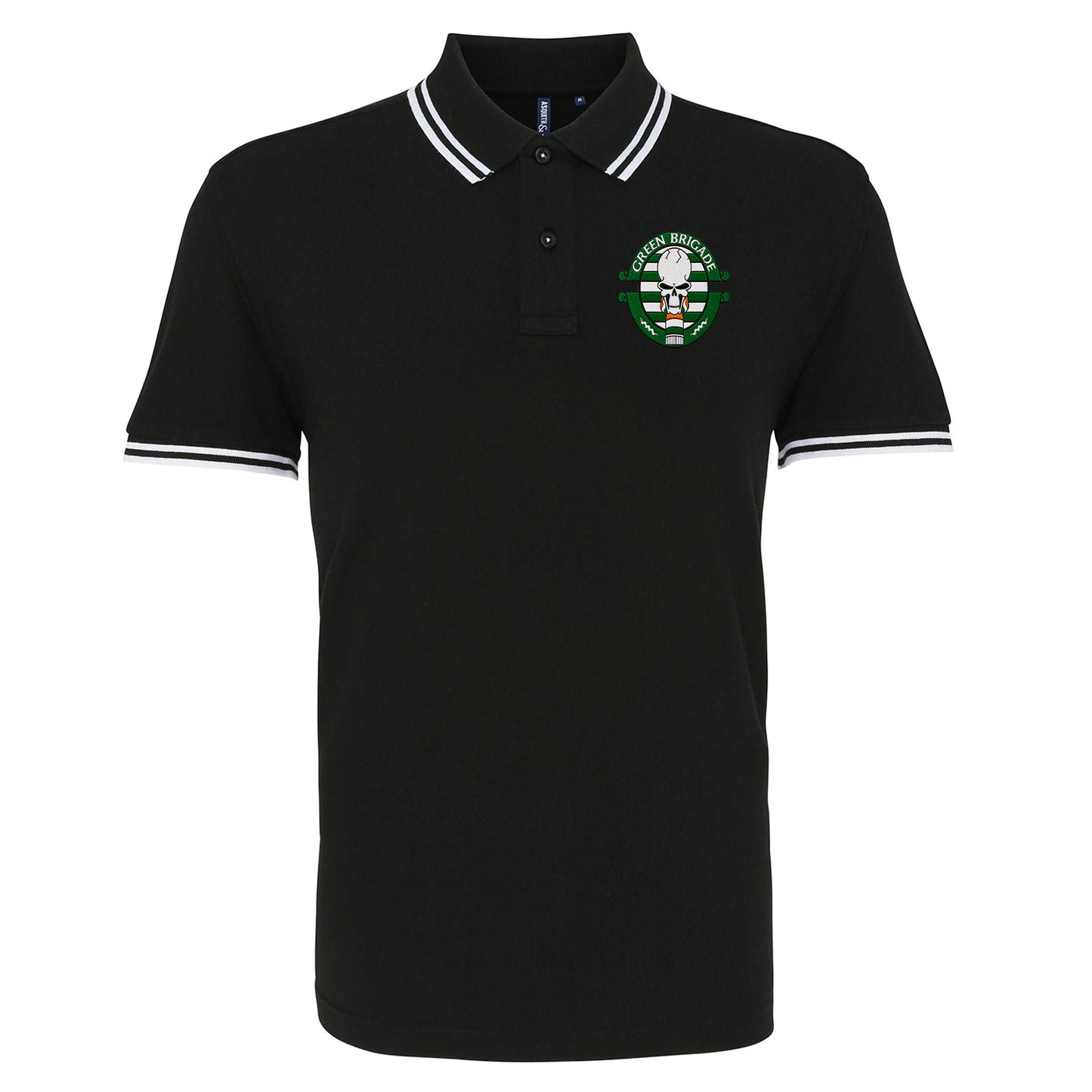 Green Brigade Celtic Football Tipped Polo Shirt 