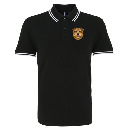 Norfolk Terrier Dog Face Tipped Polo Shirt 