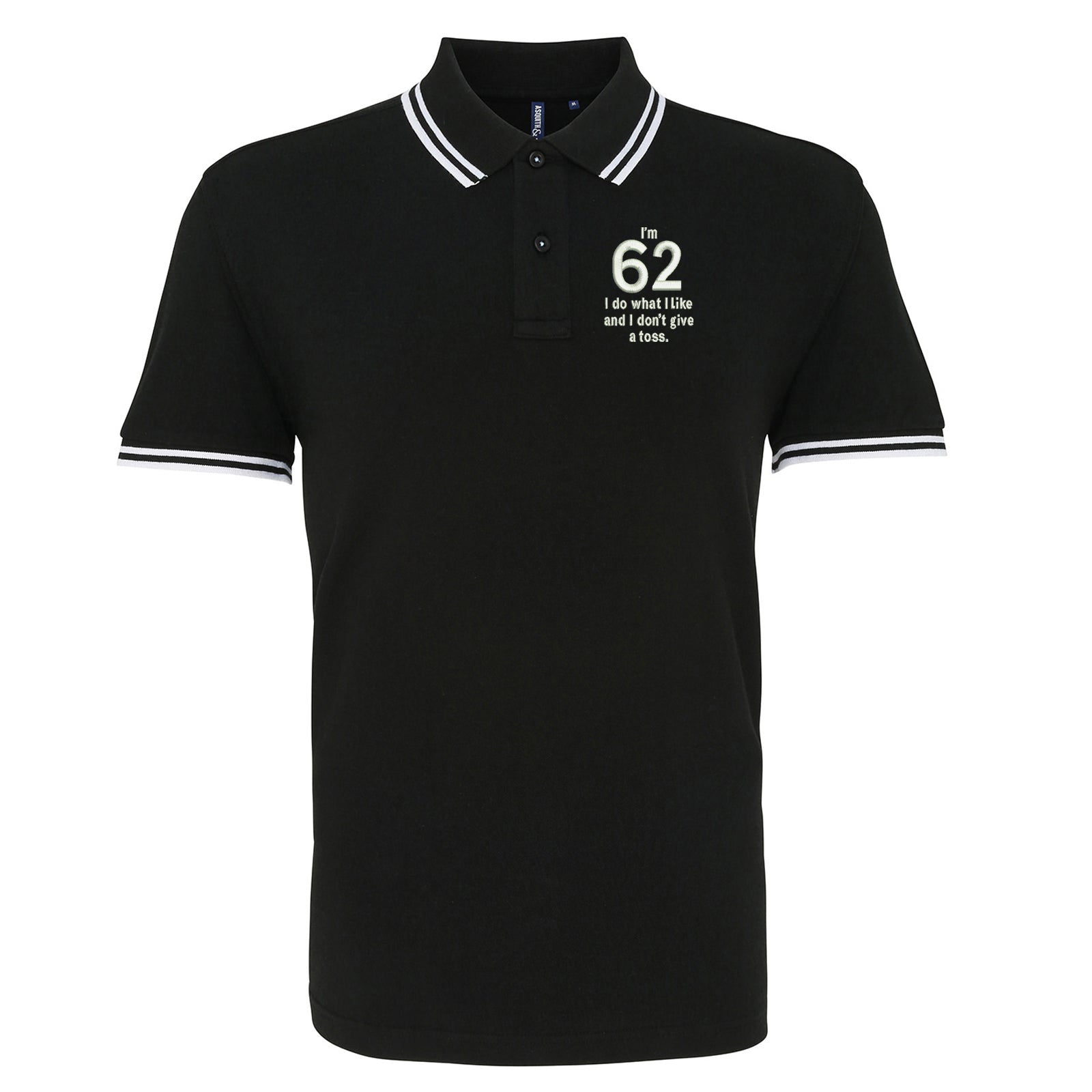 62nd Birthday Tipped Polo Shirt