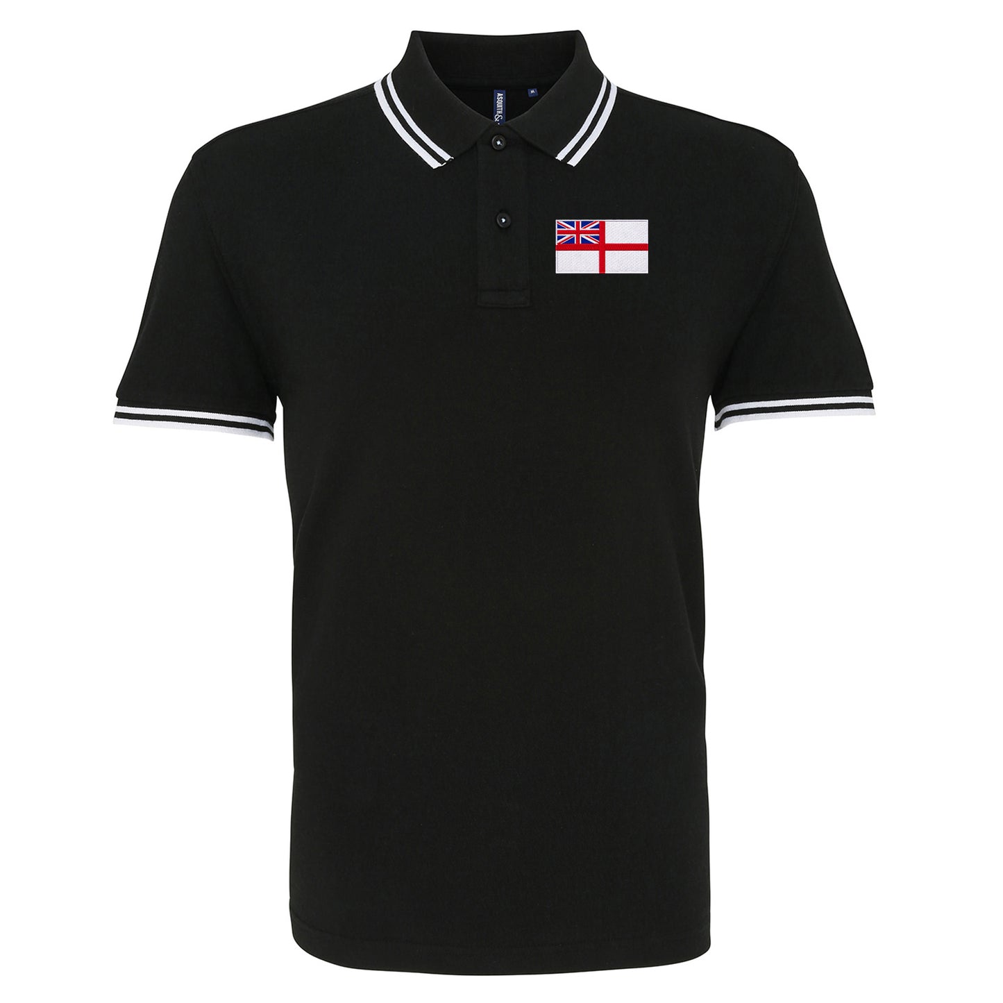 Royal Navy White Ensign Flag Tipped Polo Shirt