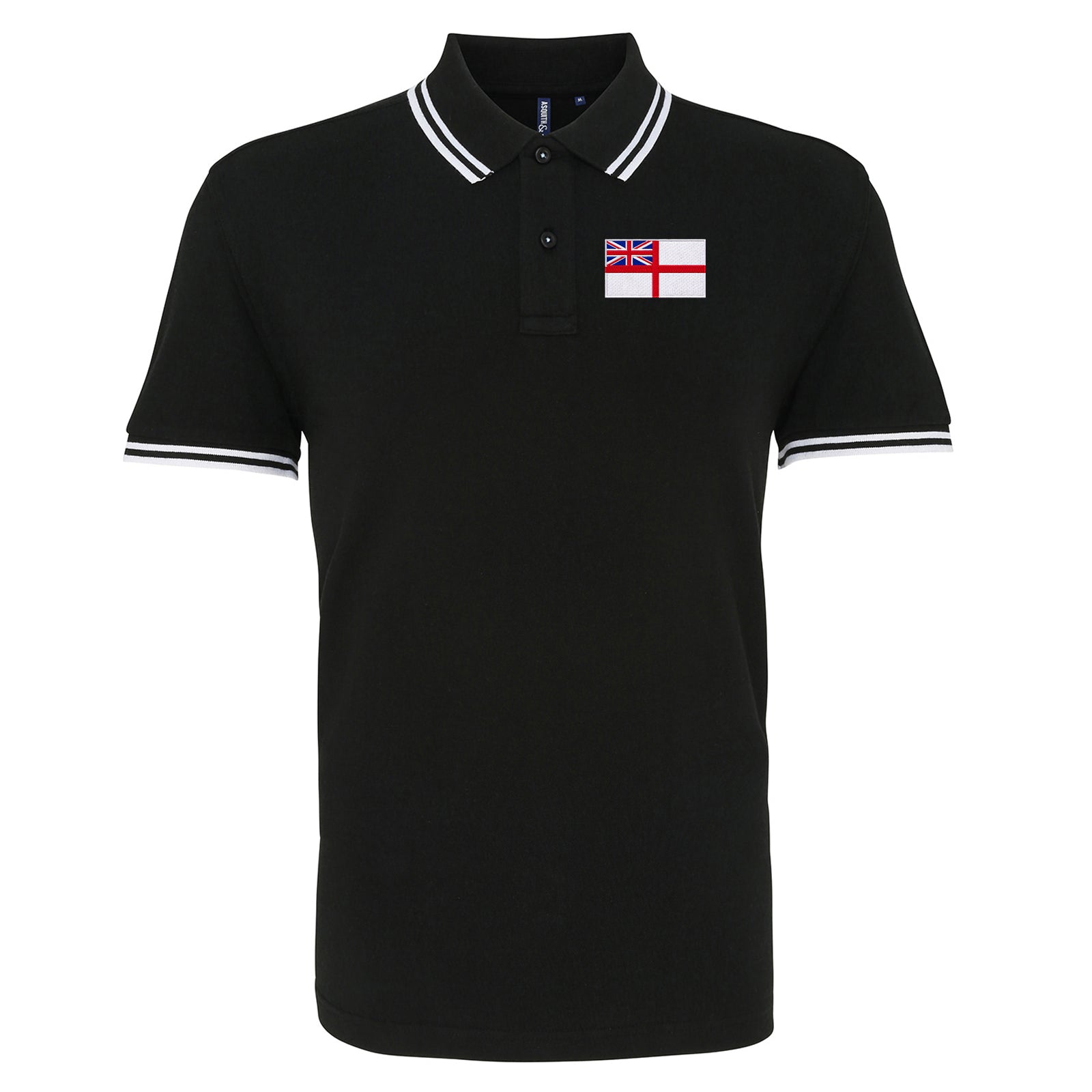 Royal Navy White Ensign Flag Tipped Polo Shirt