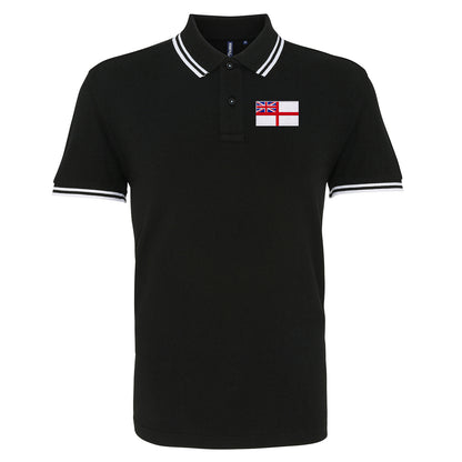 Royal Navy White Ensign Flag Tipped Polo Shirt