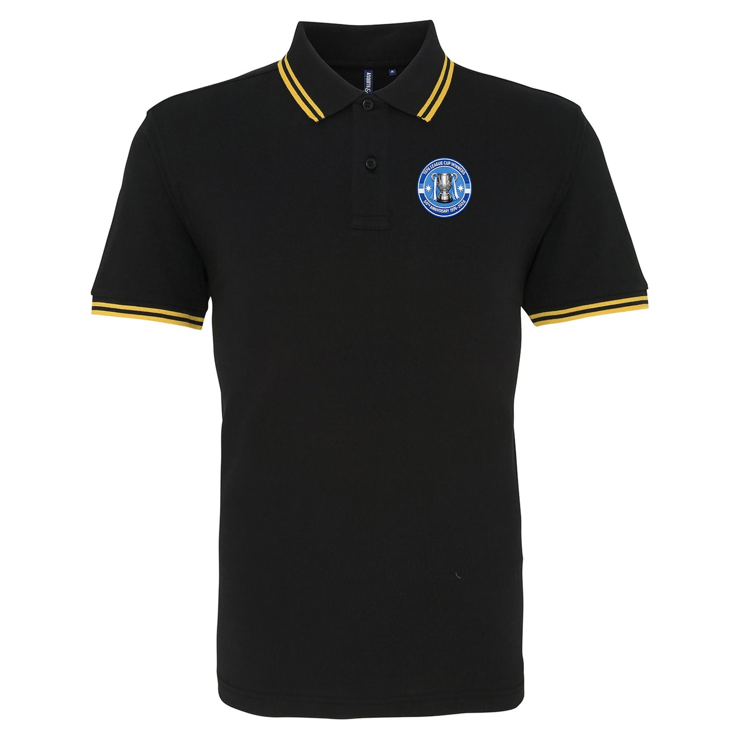 Man City League Cup 1975-1976 Tipped Polo Shirt