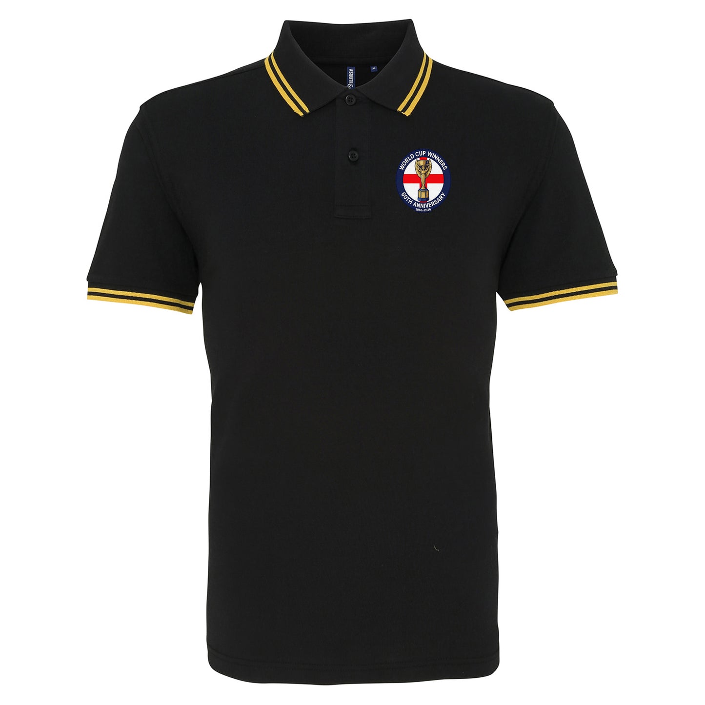 Retro England Football Tipped Polo Shirt