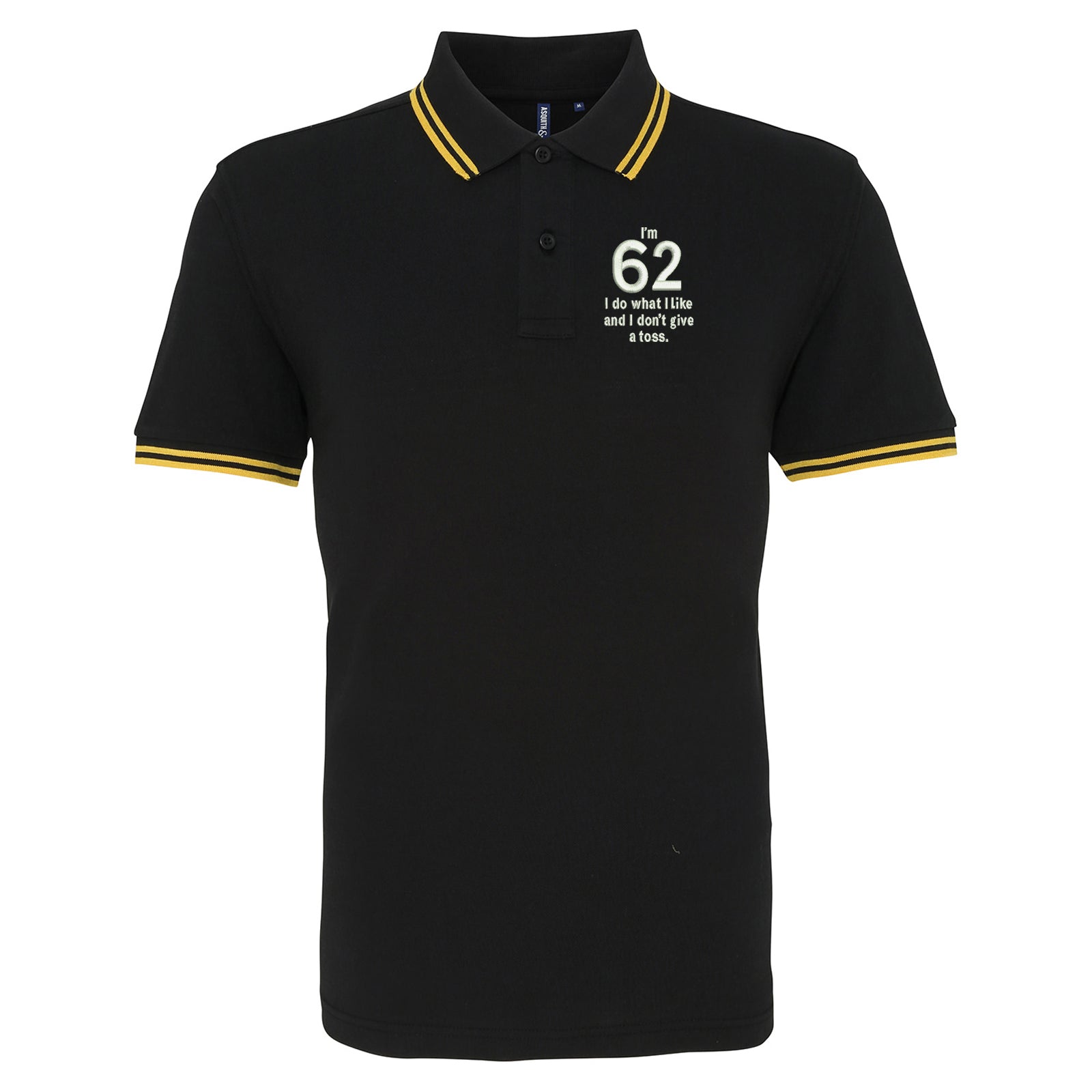 62nd Birthday Tipped Polo Shirt