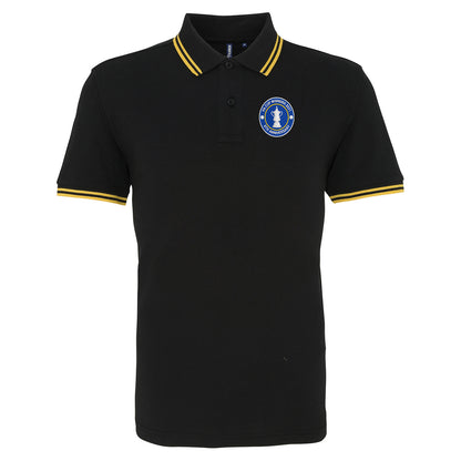 Retro Leicester Tigers Embroidered Tipped Polo Shirt