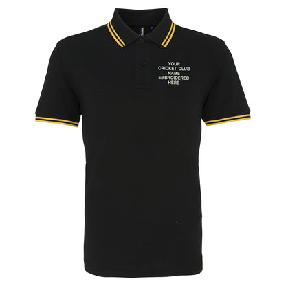 Personalised Cricket Club Tipped Polo Shirt