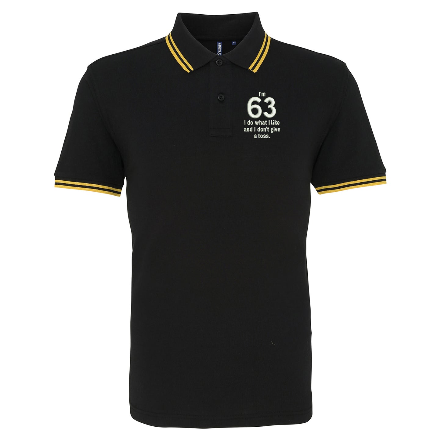 63rd Birthday Tipped Polo Shirt 