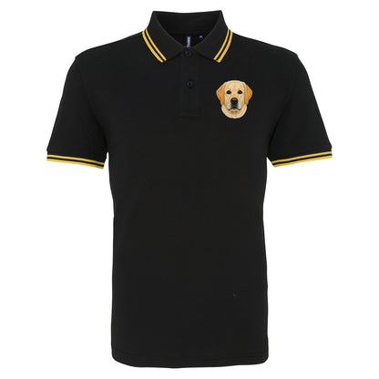 Labrador Dog Face Tipped Polo Shirt