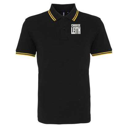 Hibs FC Choose Leith Football Tipped Polo Shirt