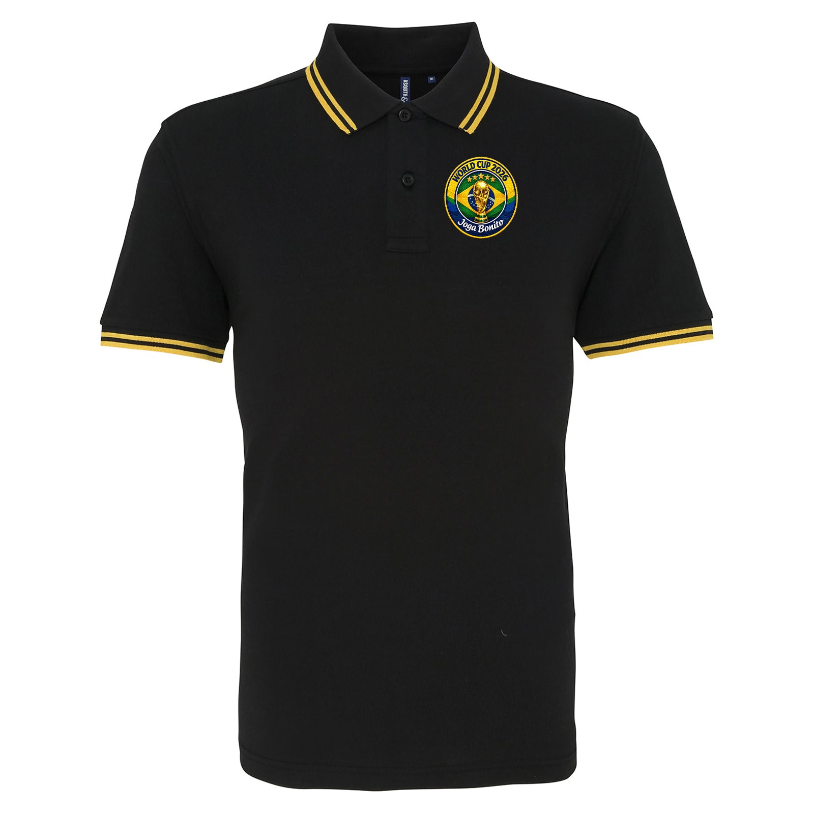 Brazil World Cup 2026 Football Tipped Polo Shirt
