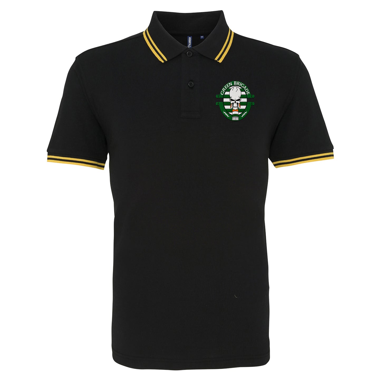 Green Brigade Celtic Football Tipped Polo Shirt 