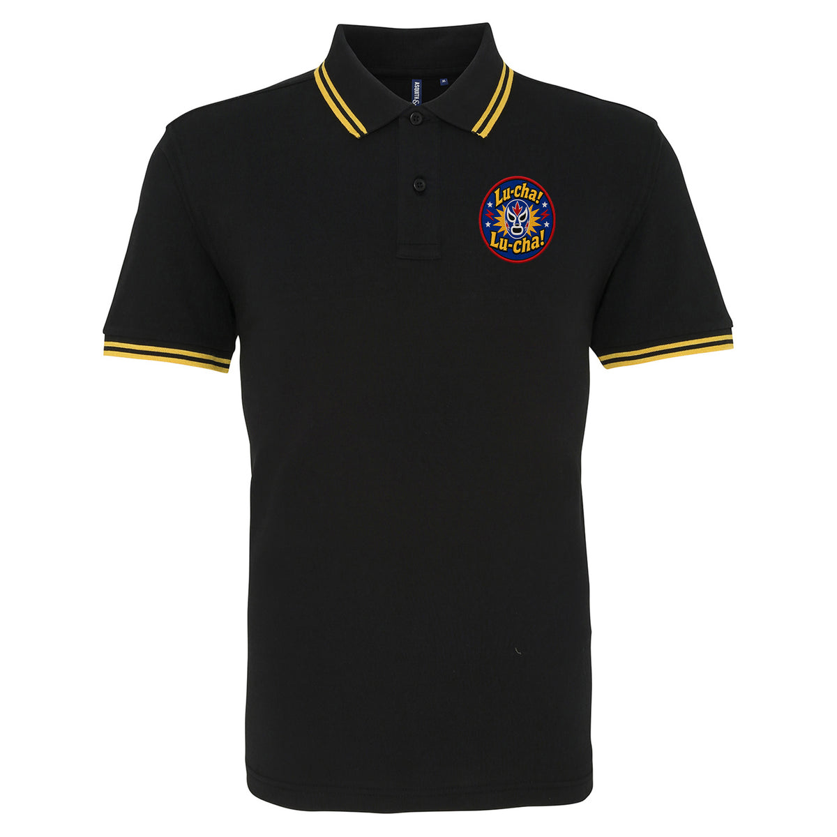 Lu-cha! Lu-cha! Lucha Libre Tipped Polo Shirt