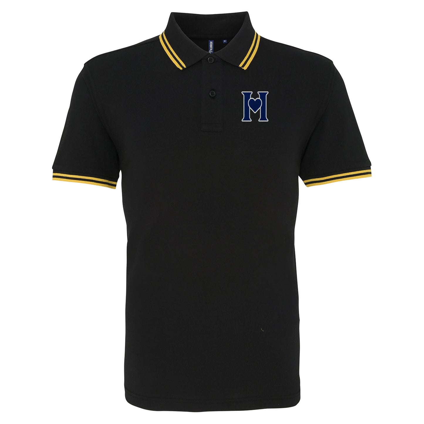 Retro Old School Hearts Football Tipped Polo Shirt