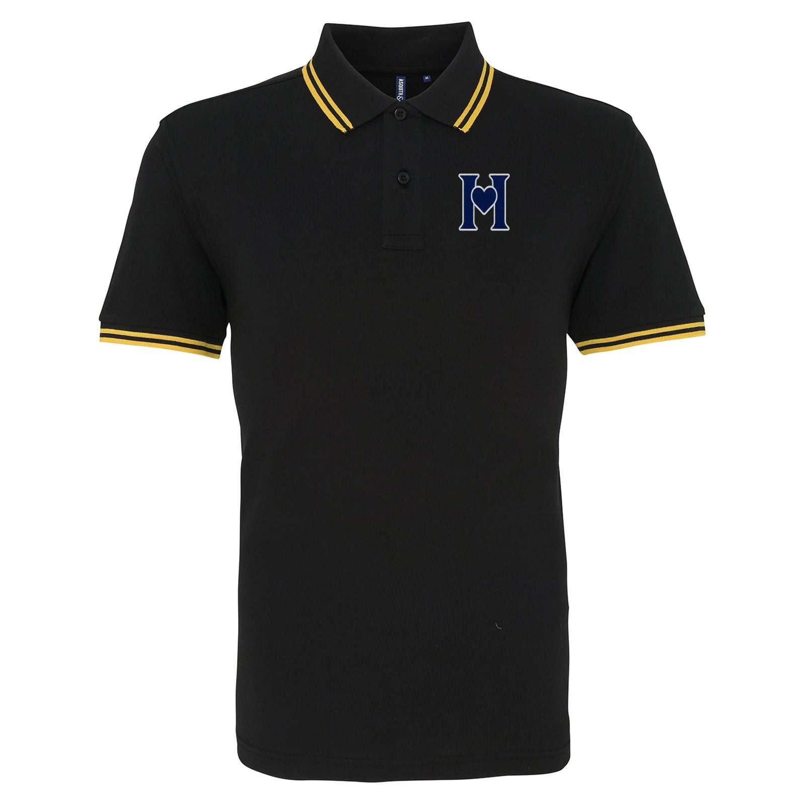Retro Old School Hearts Football Tipped Polo Shirt