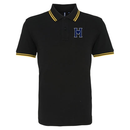 Retro Old School Hearts Football Tipped Polo Shirt