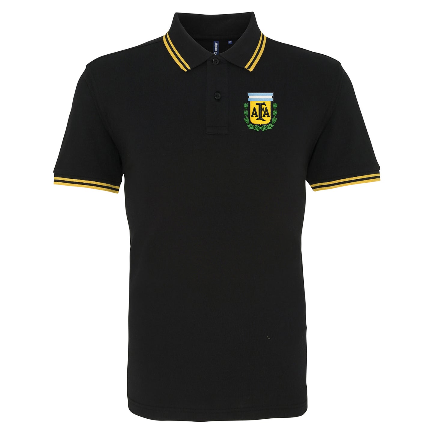 Old School Argentina Football Tipped Polo Shirt 