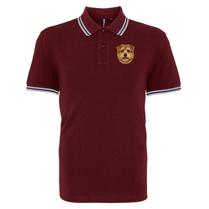 Norfolk Terrier Dog Face Tipped Polo Shirt 