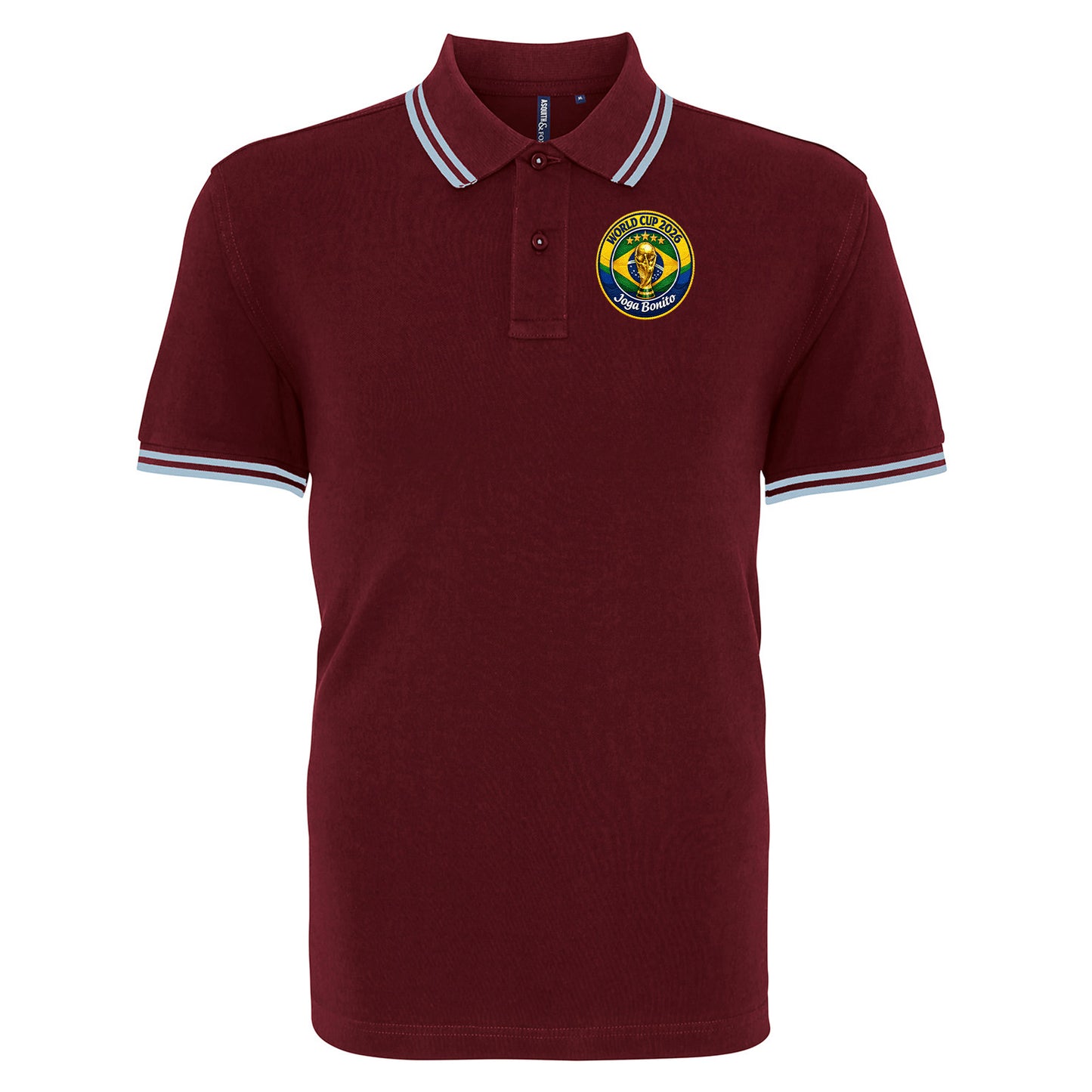 Brazil World Cup 2026 Football Tipped Polo Shirt