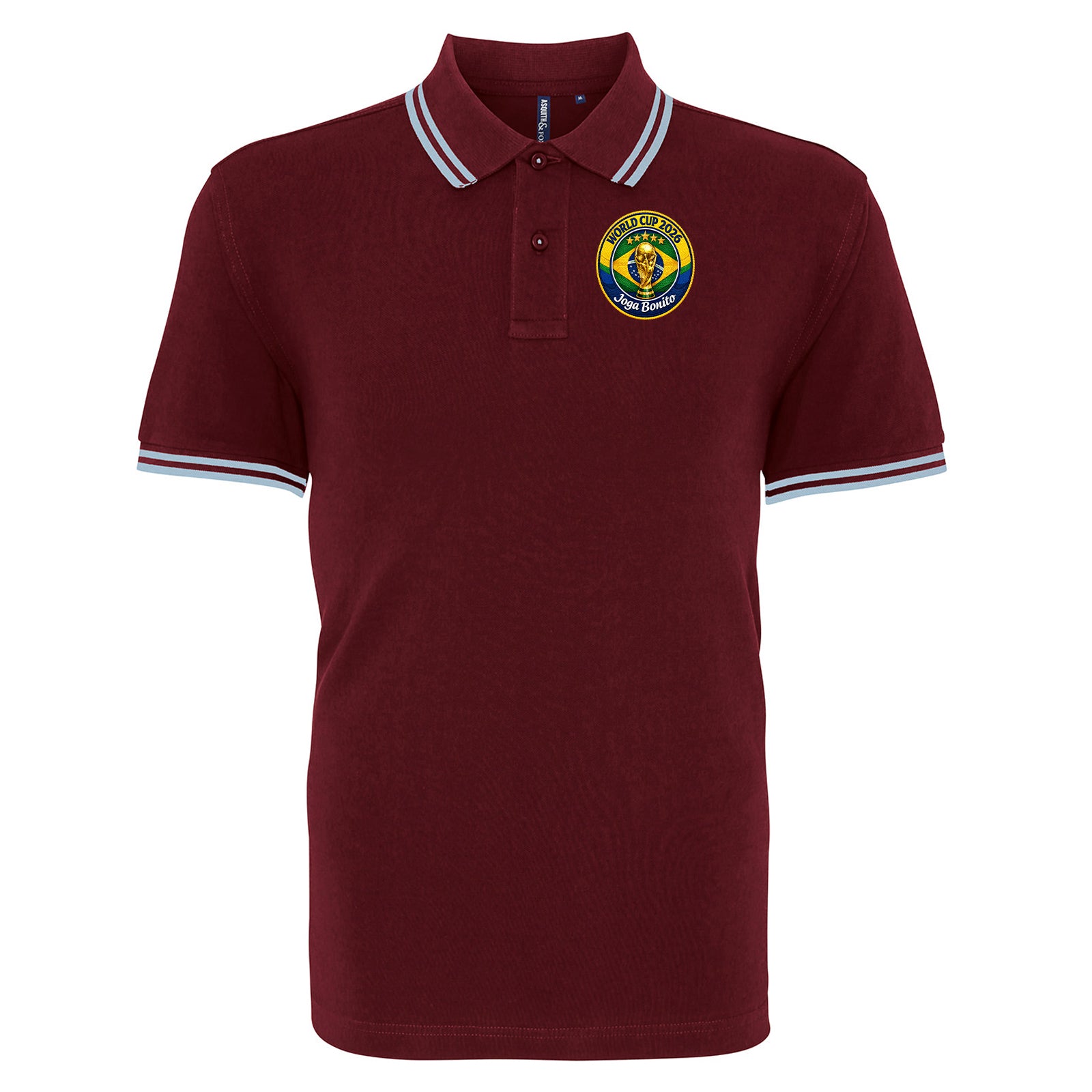 Brazil World Cup 2026 Football Tipped Polo Shirt